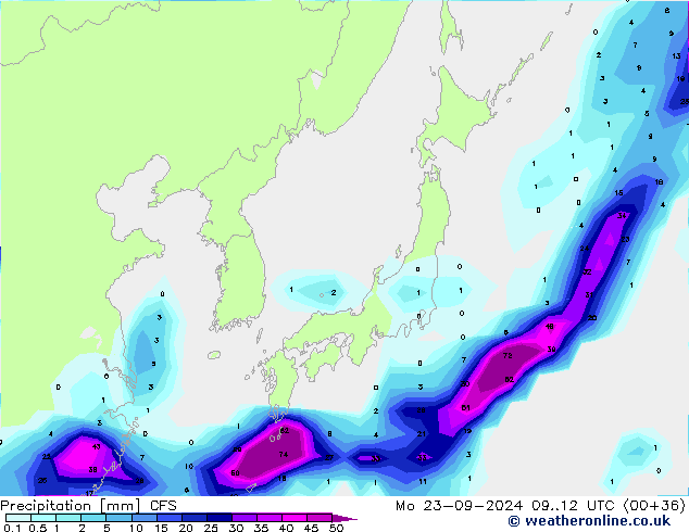 Precipitation CFS Mo 23.09.2024 12 UTC