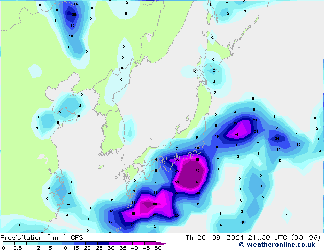 осадки CFS чт 26.09.2024 00 UTC