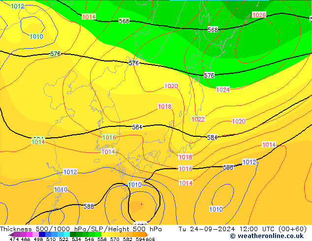 Thck 500-1000hPa CFS Ter 24.09.2024 12 UTC