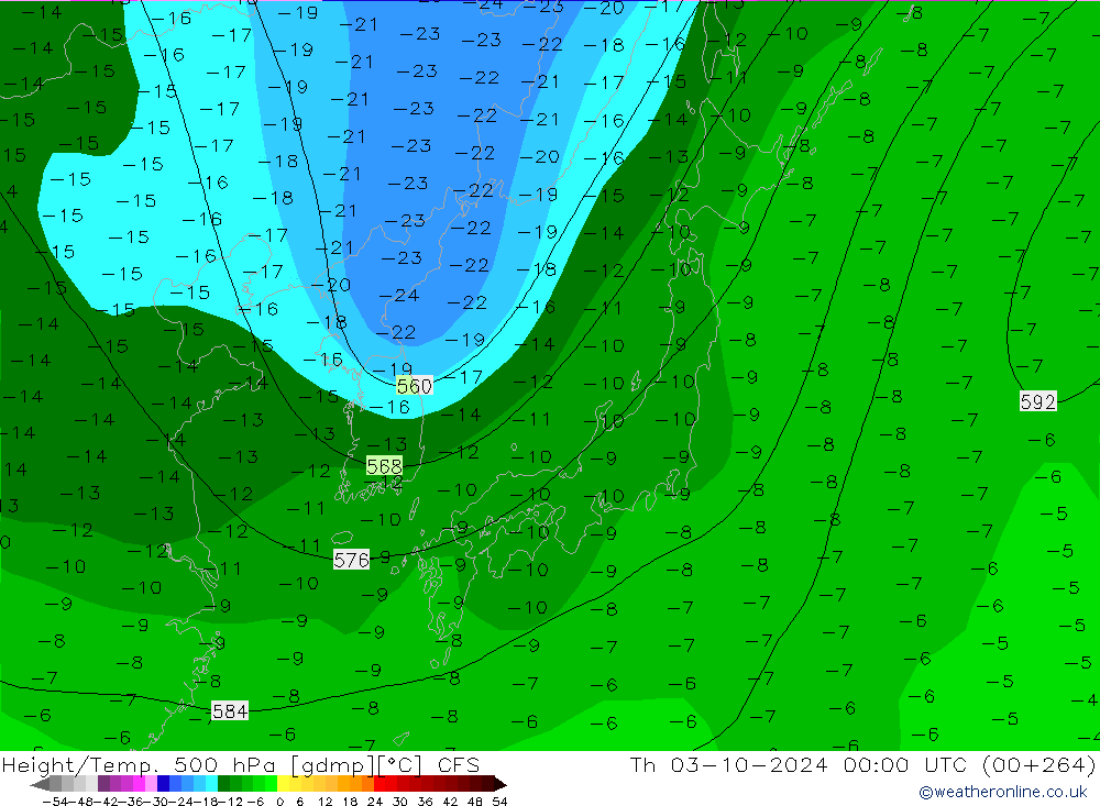 Height/Temp. 500 hPa CFS Do 03.10.2024 00 UTC