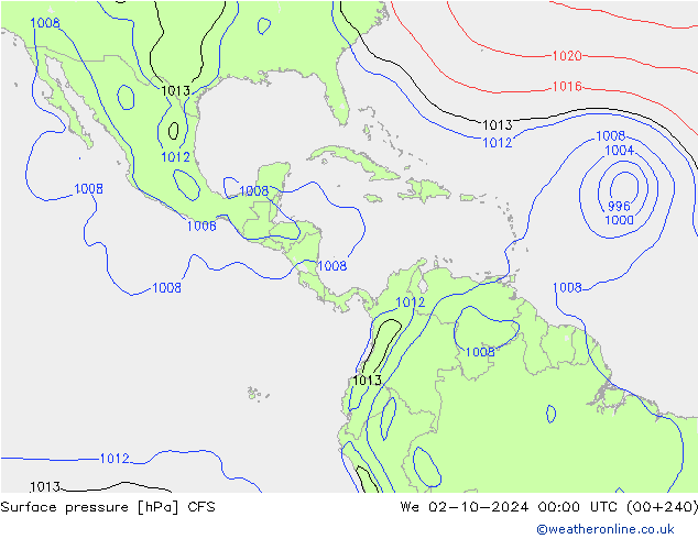 Surface pressure CFS We 02.10.2024 00 UTC