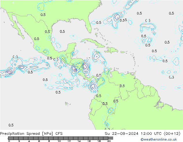 Niederschlag  Spread CFS So 22.09.2024 12 UTC