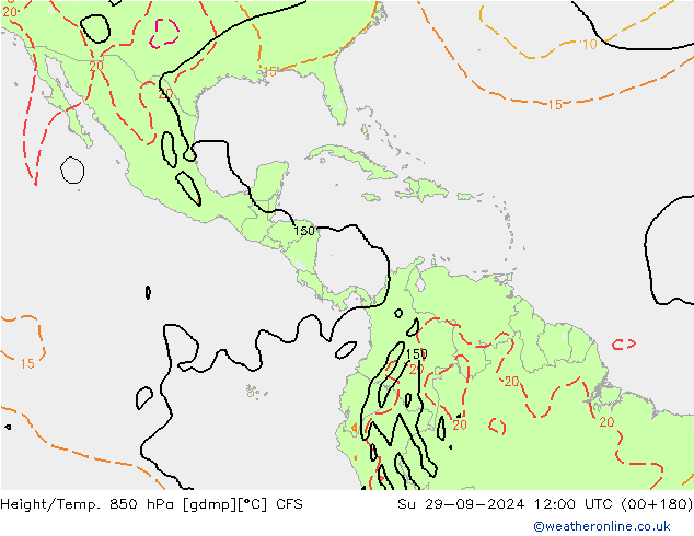 Height/Temp. 850 hPa CFS  29.09.2024 12 UTC