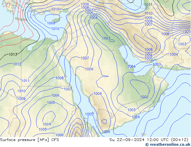 Yer basıncı CFS Paz 22.09.2024 12 UTC