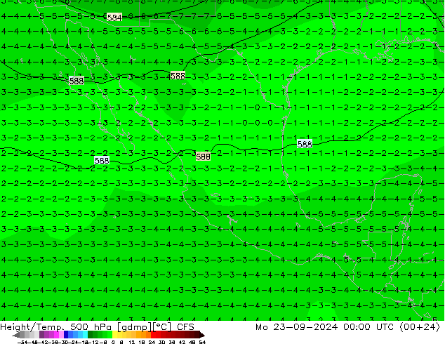 Height/Temp. 500 hPa CFS pon. 23.09.2024 00 UTC