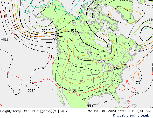 Height/Temp. 500 hPa CFS Po 23.09.2024 12 UTC