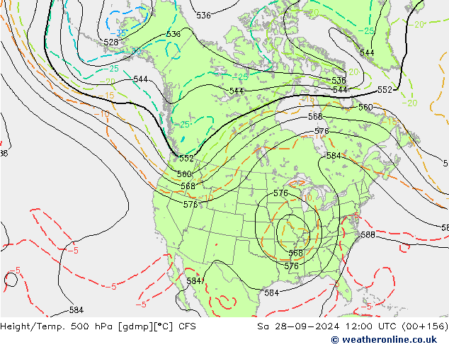 Height/Temp. 500 hPa CFS Sa 28.09.2024 12 UTC