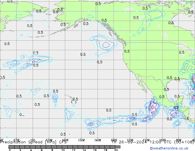 Precipitación Spread CFS jue 26.09.2024 12 UTC