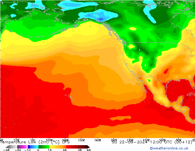 Min. Temperatura (2m) CFS nie. 22.09.2024 12 UTC