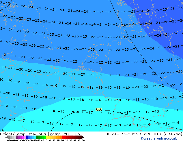 Height/Temp. 500 hPa CFS Do 24.10.2024 00 UTC