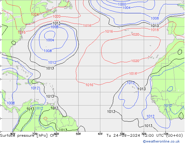 Surface pressure CFS Tu 24.09.2024 12 UTC