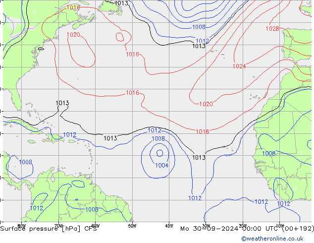 Surface pressure CFS Mo 30.09.2024 00 UTC