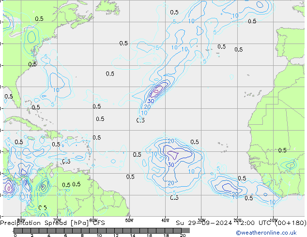 Niederschlag  Spread CFS So 29.09.2024 12 UTC