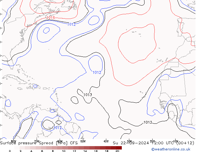 Atmosférický tlak Spread CFS Ne 22.09.2024 12 UTC