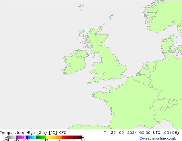 temperatura máx. (2m) CFS Qui 26.09.2024 00 UTC