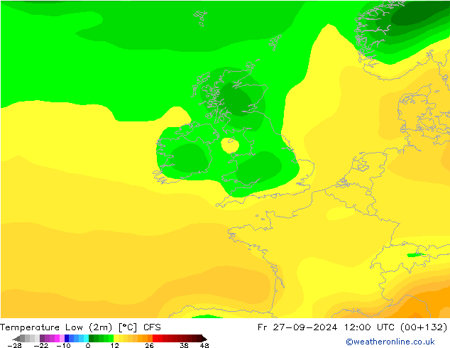 Темпер. мин. (2т) CFS пт 27.09.2024 12 UTC