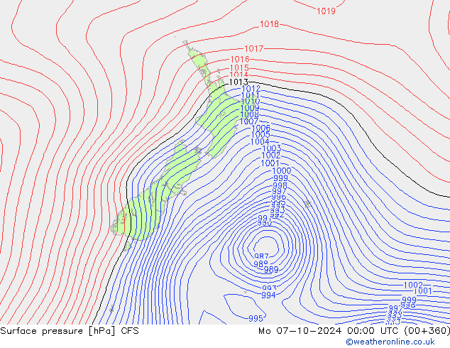 Surface pressure CFS Mo 07.10.2024 00 UTC