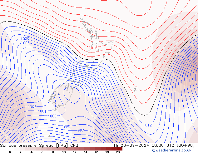 приземное давление Spread CFS чт 26.09.2024 00 UTC