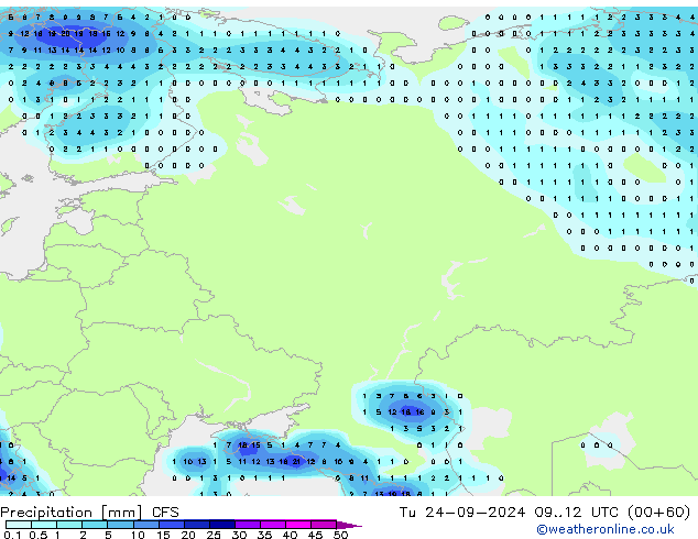 Precipitazione CFS mar 24.09.2024 12 UTC