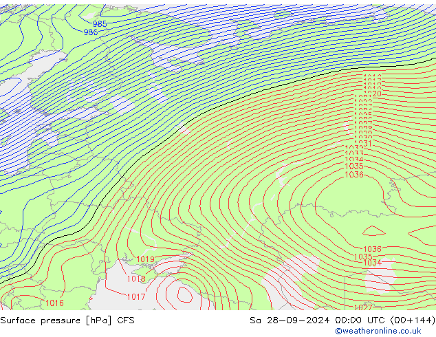 Yer basıncı CFS Cts 28.09.2024 00 UTC