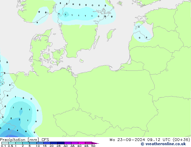 Précipitation CFS lun 23.09.2024 12 UTC