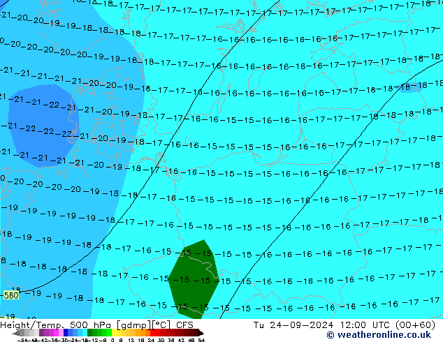 Hoogte/Temp. 500 hPa CFS di 24.09.2024 12 UTC