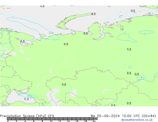 Precipitazione Spread CFS mer 25.09.2024 12 UTC