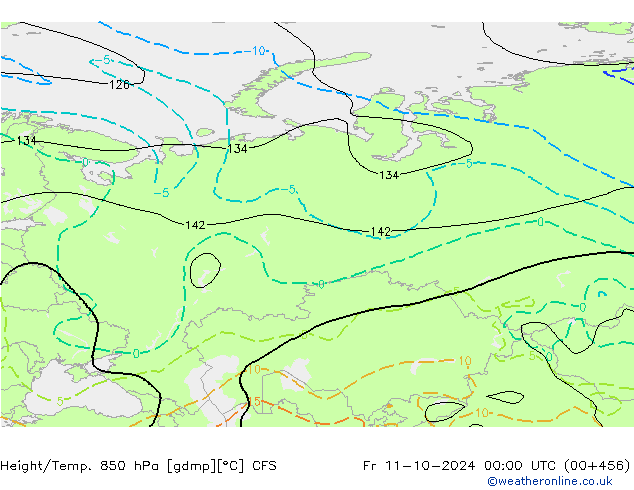 Height/Temp. 850 hPa CFS Sex 11.10.2024 00 UTC