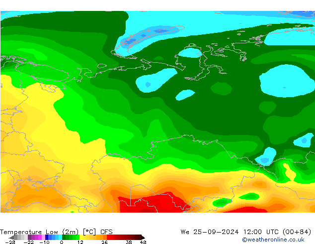 Темпер. мин. (2т) CFS ср 25.09.2024 12 UTC