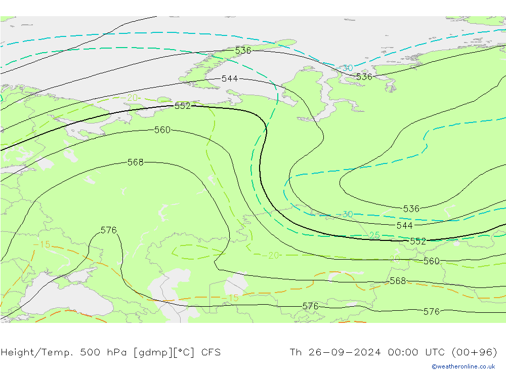 Height/Temp. 500 hPa CFS Th 26.09.2024 00 UTC