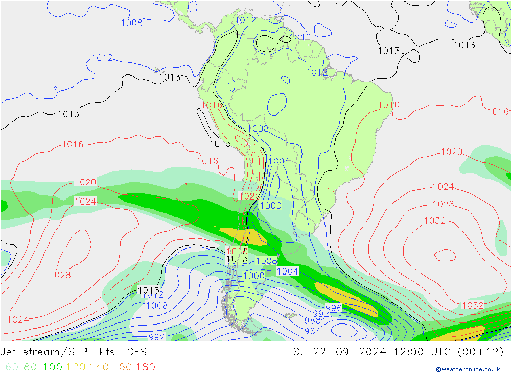 Jet Akımları/SLP CFS Paz 22.09.2024 12 UTC