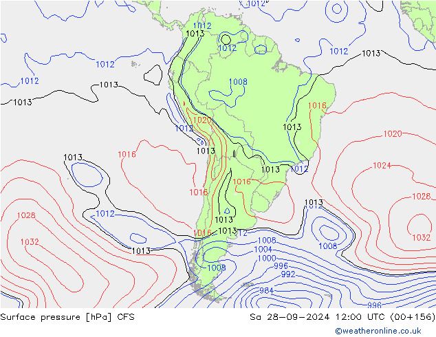 Yer basıncı CFS Cts 28.09.2024 12 UTC