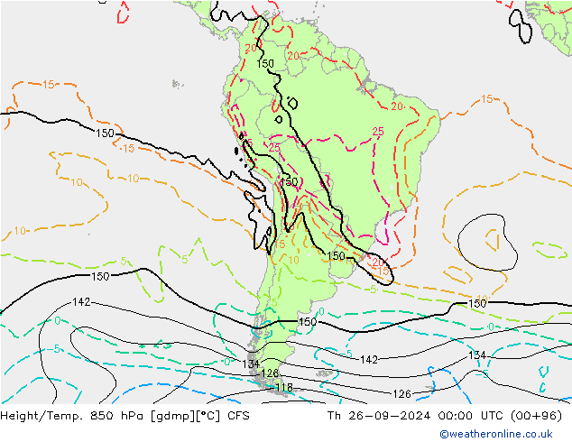 Géop./Temp. 850 hPa CFS jeu 26.09.2024 00 UTC