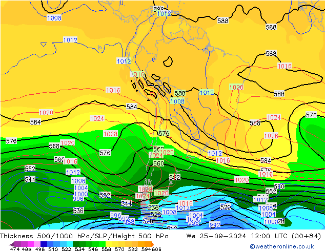 Thck 500-1000hPa CFS We 25.09.2024 12 UTC