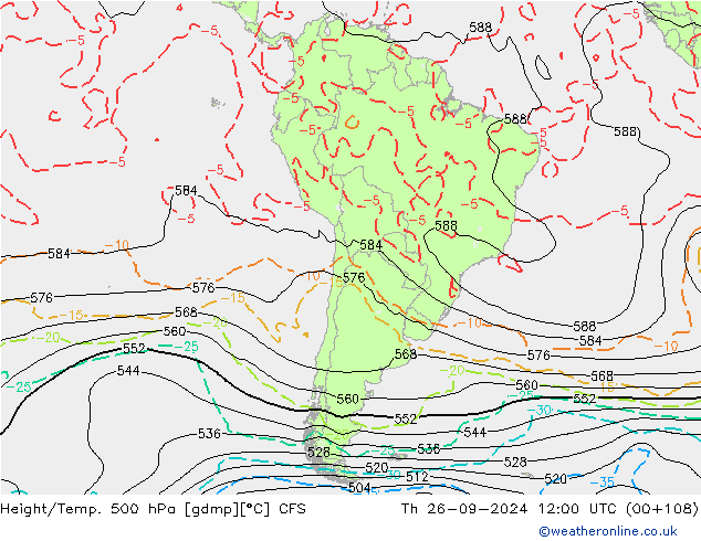 Height/Temp. 500 hPa CFS Do 26.09.2024 12 UTC