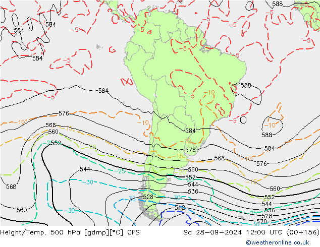 Height/Temp. 500 hPa CFS Sa 28.09.2024 12 UTC