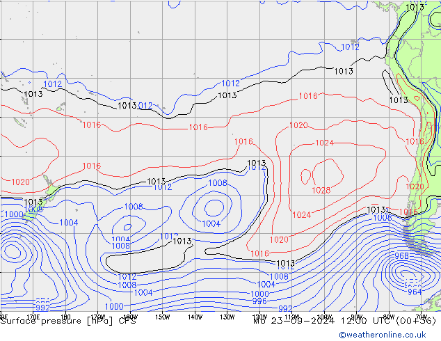 приземное давление CFS пн 23.09.2024 12 UTC