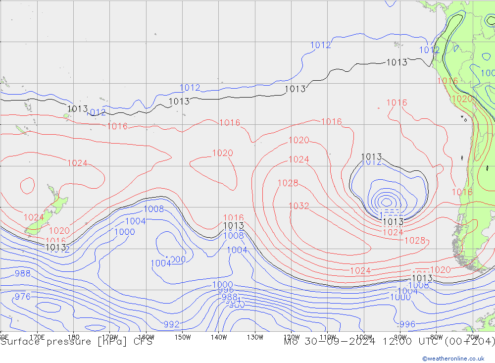 pressão do solo CFS Seg 30.09.2024 12 UTC