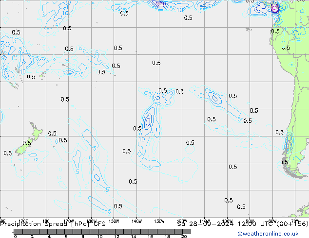 осадки Spread CFS сб 28.09.2024 12 UTC