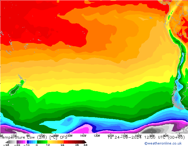 Temperature Low (2m) CFS Tu 24.09.2024 12 UTC