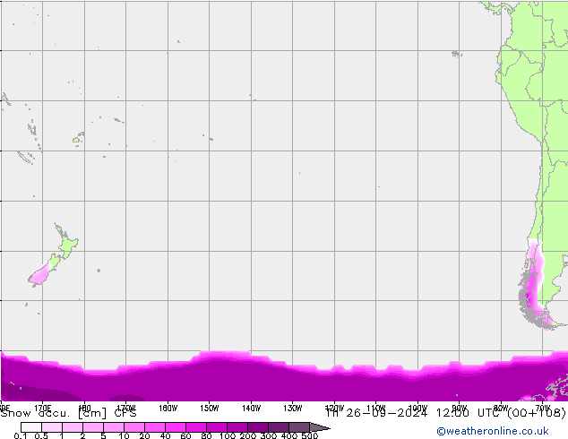 Snow accu. CFS Čt 26.09.2024 12 UTC