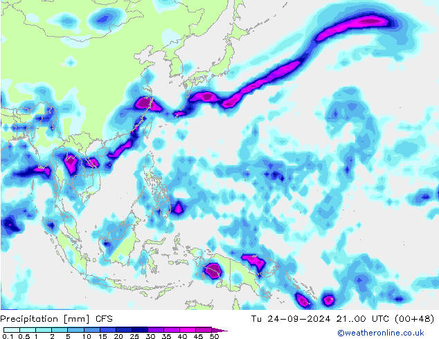 осадки CFS вт 24.09.2024 00 UTC