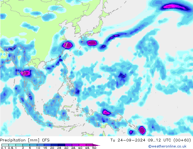 Yağış CFS Sa 24.09.2024 12 UTC