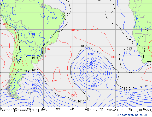 Yer basıncı CFS Pzt 07.10.2024 00 UTC