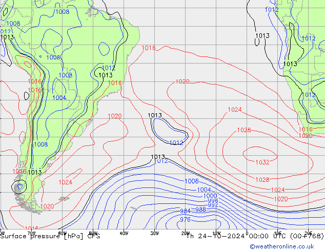 Surface pressure CFS Th 24.10.2024 00 UTC