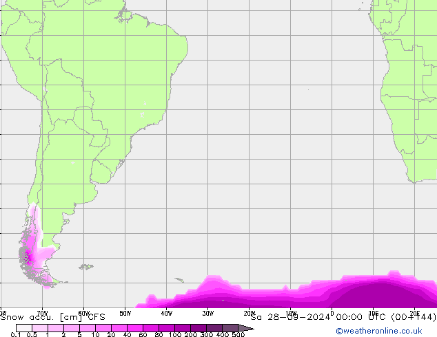 Totale sneeuw CFS za 28.09.2024 00 UTC