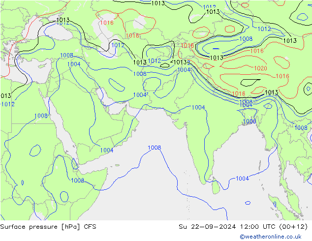 Surface pressure CFS Su 22.09.2024 12 UTC