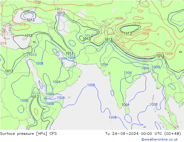 Surface pressure CFS Tu 24.09.2024 00 UTC