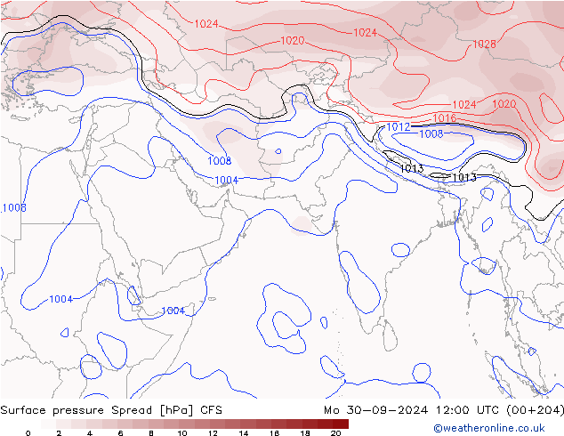 pressão do solo Spread CFS Seg 30.09.2024 12 UTC