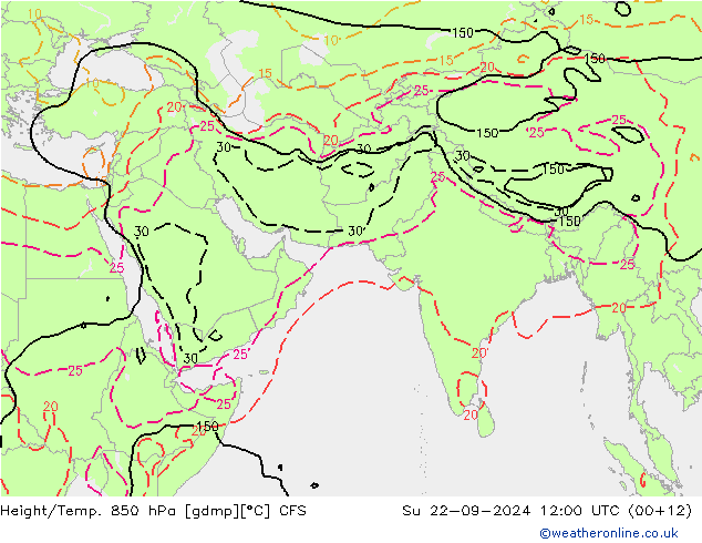 Height/Temp. 850 hPa CFS Dom 22.09.2024 12 UTC